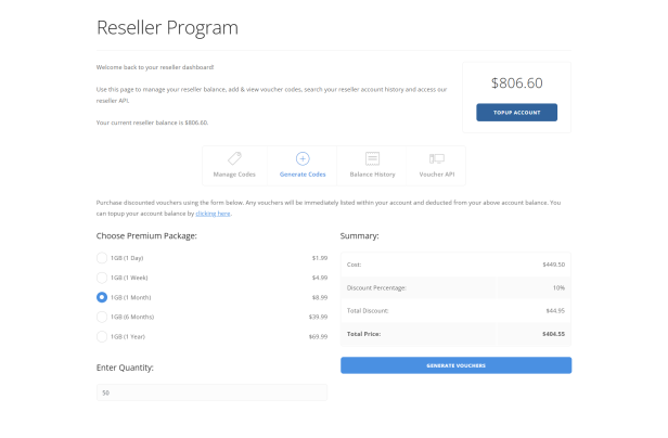 Logged In Generate Vouchers